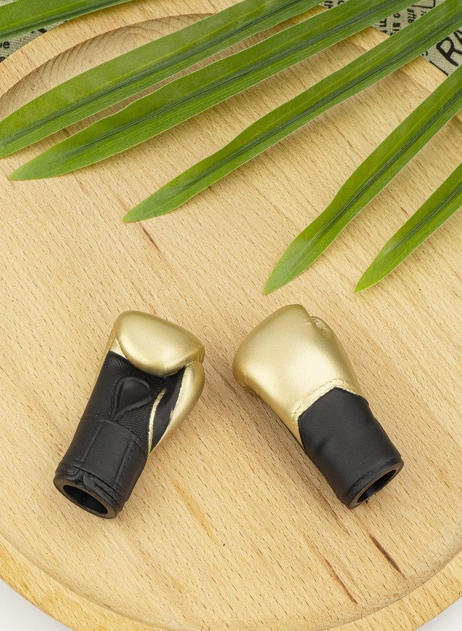 AQKILO Boxing Gloves Mini Finger Puppets, Knock Out Your Stress! Weird Stuff Random White Elephant Gifts, Gold - 2Pcs - Image 4
